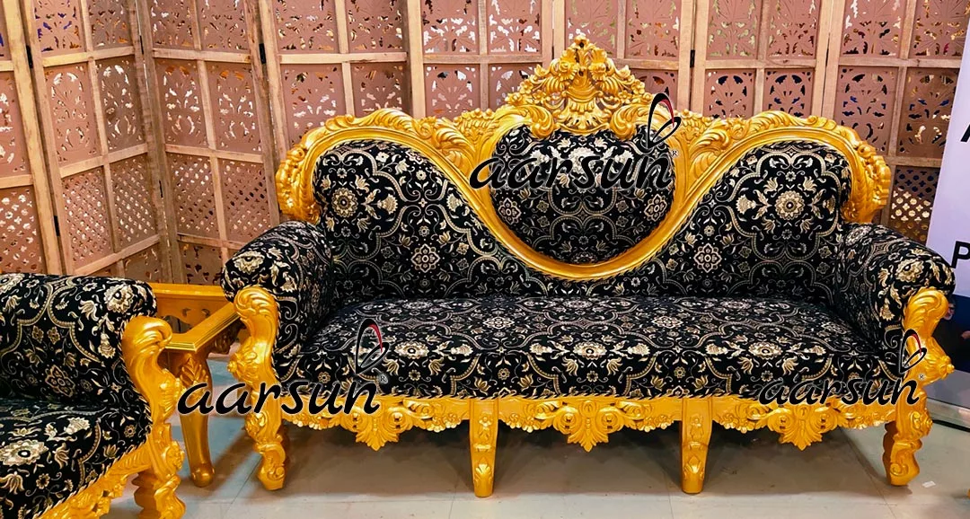Metallic Gold Sofa Set Classic Dilwala Design YT-414 view 4