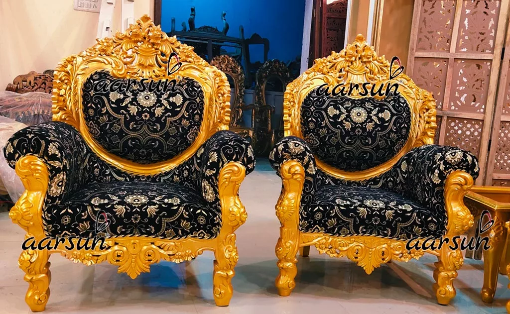 Metallic Gold Sofa Set Classic Dilwala Design YT-414 view 6