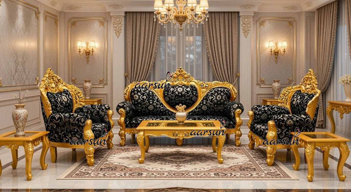 Metallic Gold Sofa Set Classic Dilwala Design YT-414