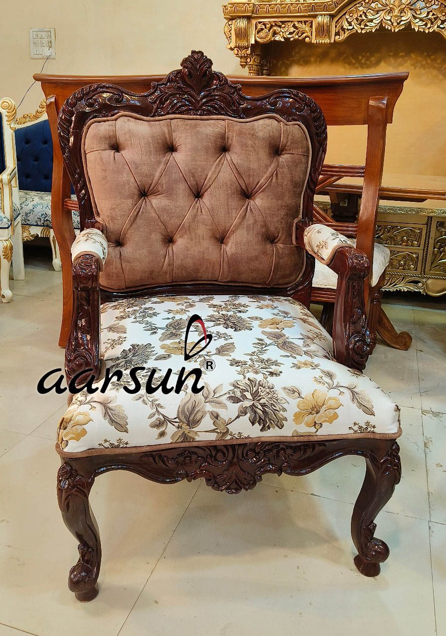 Modern Wooden Sofa Set with Dark Brown Polish NT-009 view 4