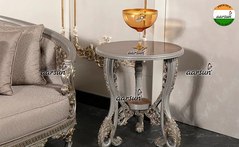 Opulent Silver and Gold Luxury Sofa Set LUXSF-002 view 5
