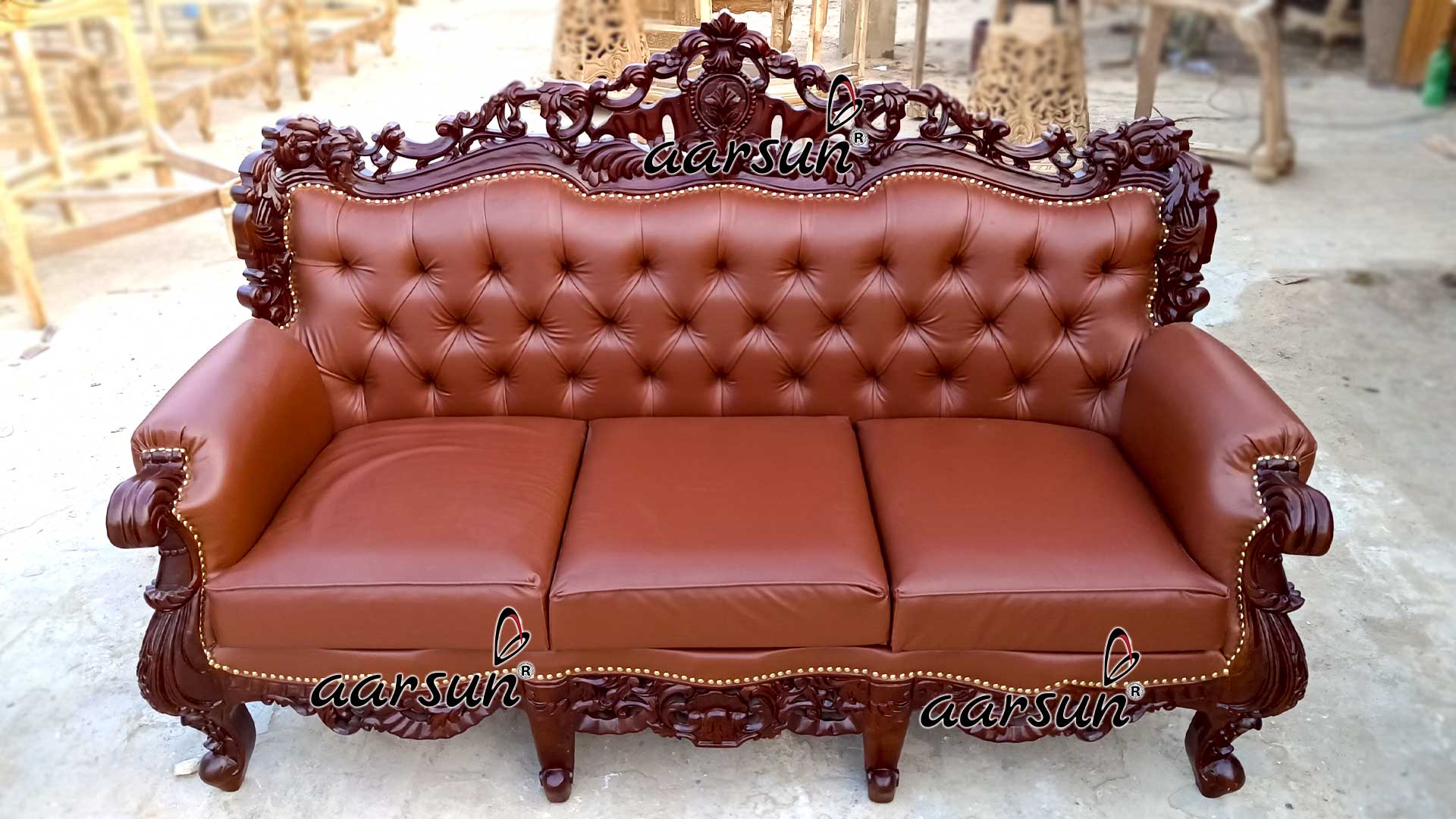 Premium Finish Faux Leather Sofa in 3 Seater view 3