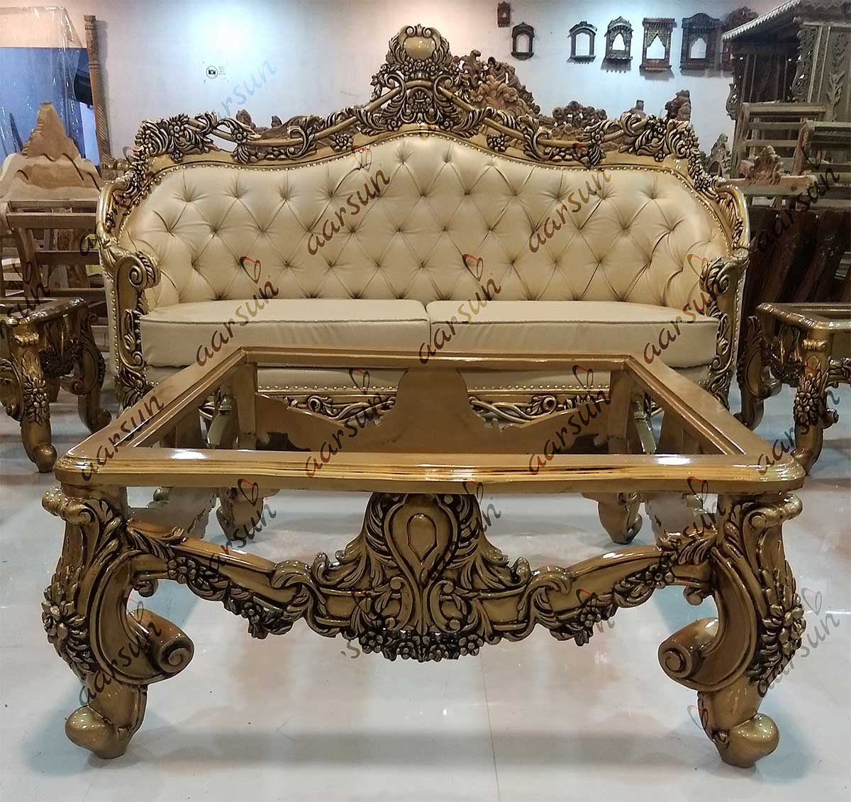 Royal Carved Wooden Sofa Set YT-123 view 3