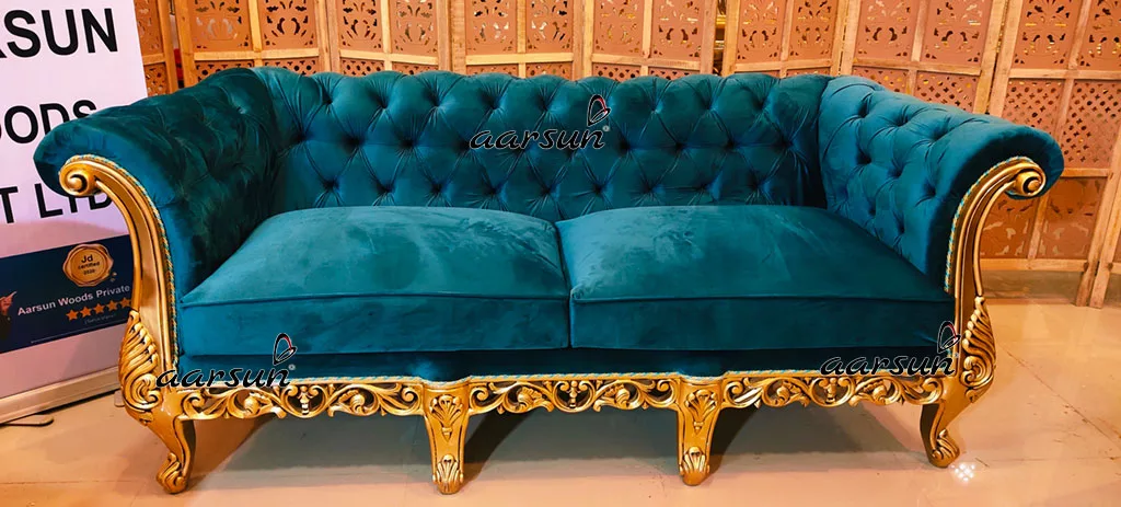 Royal Chesterfield Sofa Set in Gold YT-373 view 4