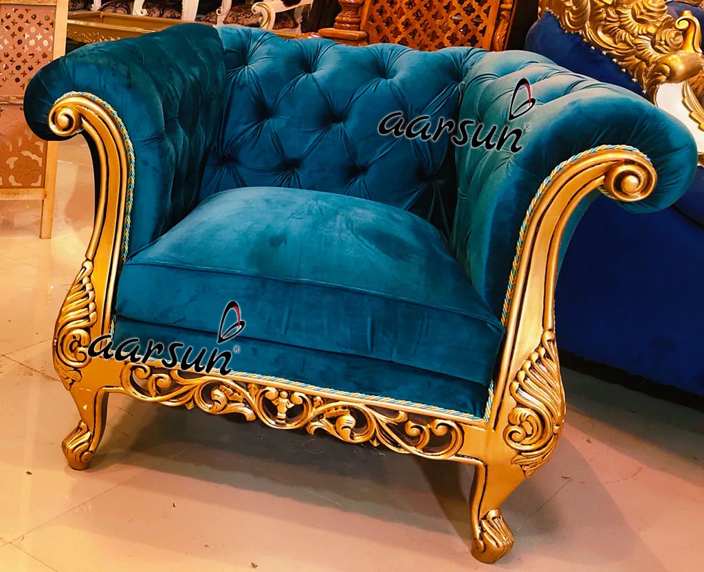 Royal Chesterfield Sofa Set in Gold YT-373 view 6
