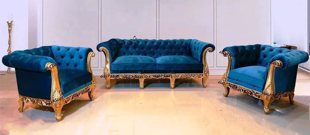 Royal Chesterfield Sofa Set in Gold YT-373 view 7