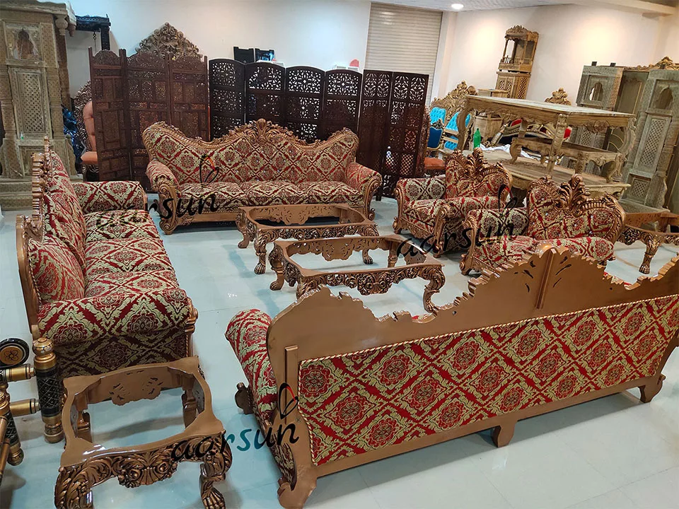 Royal Copper Finish Sofa Set for Living Room YT-107 view 3