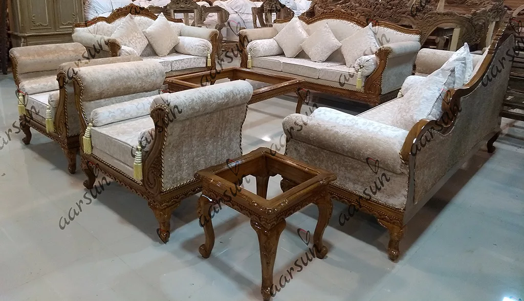 Royal Design Wooden Sofa Set view 8