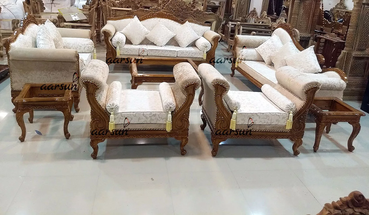 Royal Design Wooden Sofa Set view 9