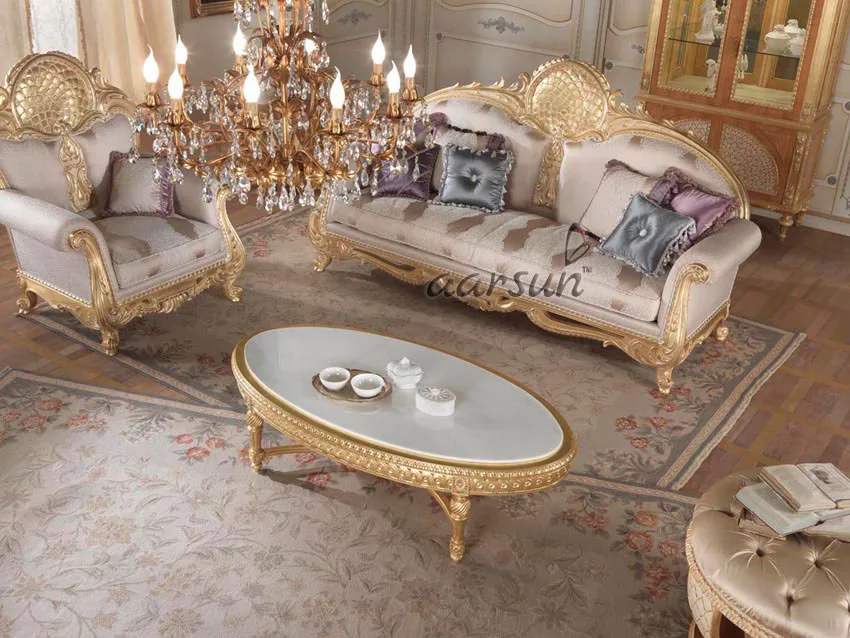 Royal Finish Sofa Set for Luxury Home SF-0030 view 4