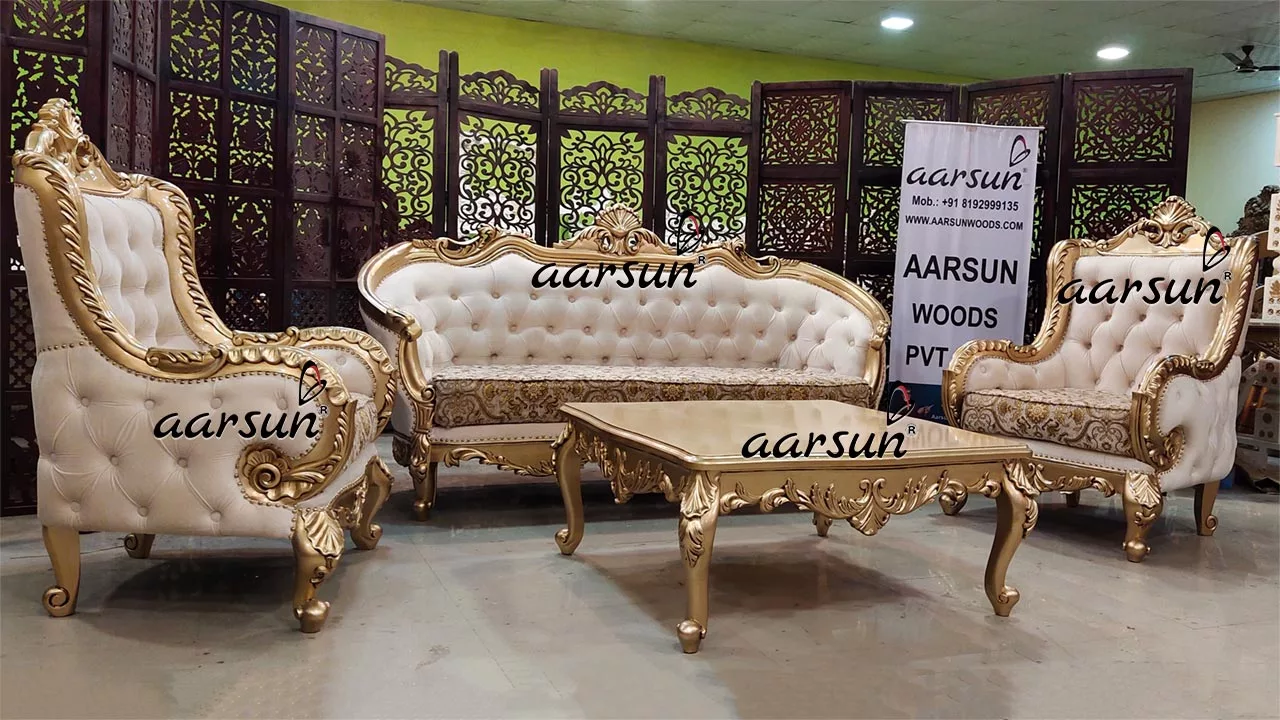 Royal Living Room Sofa Set in Classic Gold YT-533 view 3