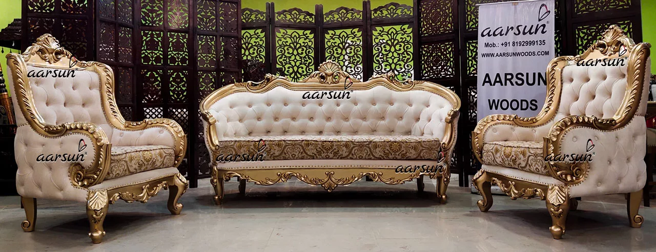 Royal Living Room Sofa Set in Classic Gold YT-533 view 4