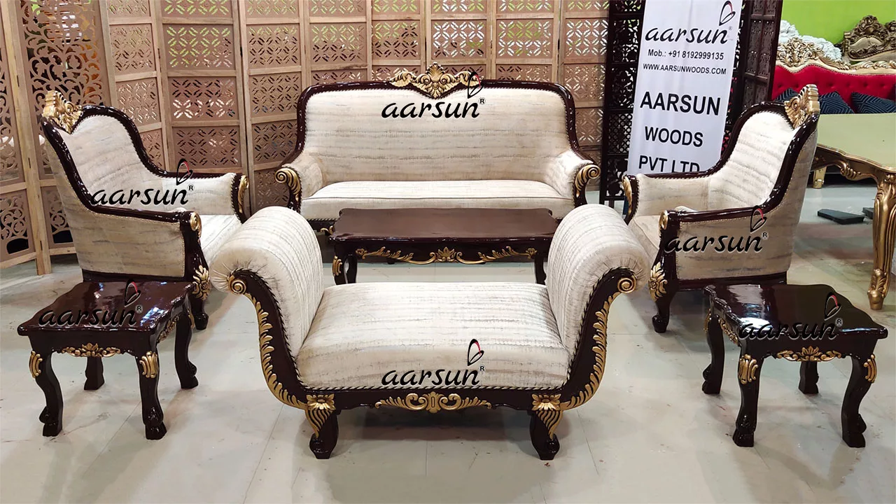 Royal Maharaja Sofa Set with Open Back Settee YT-535 view 5