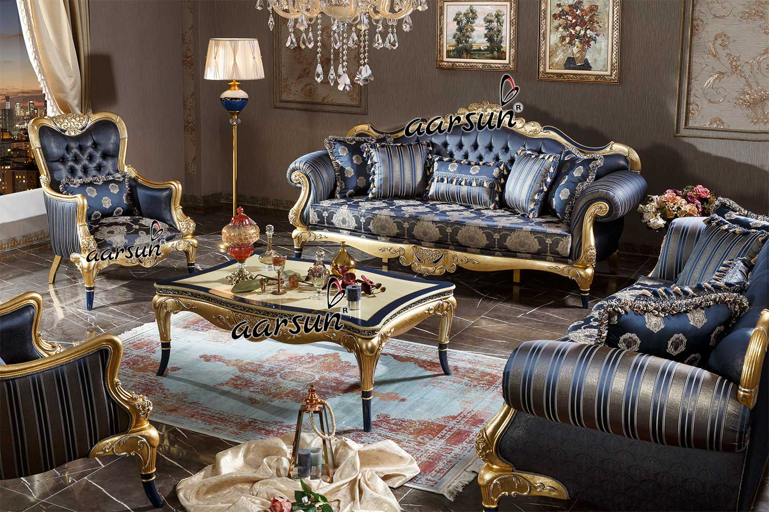 Royal Sofa Set Wood Design SF-0031C