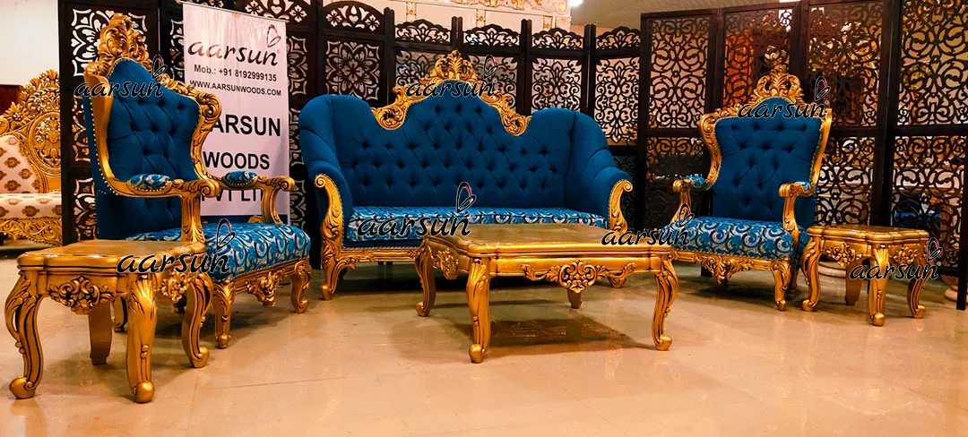 Royal Sofa Set in Antique Gold YT-488 view 6
