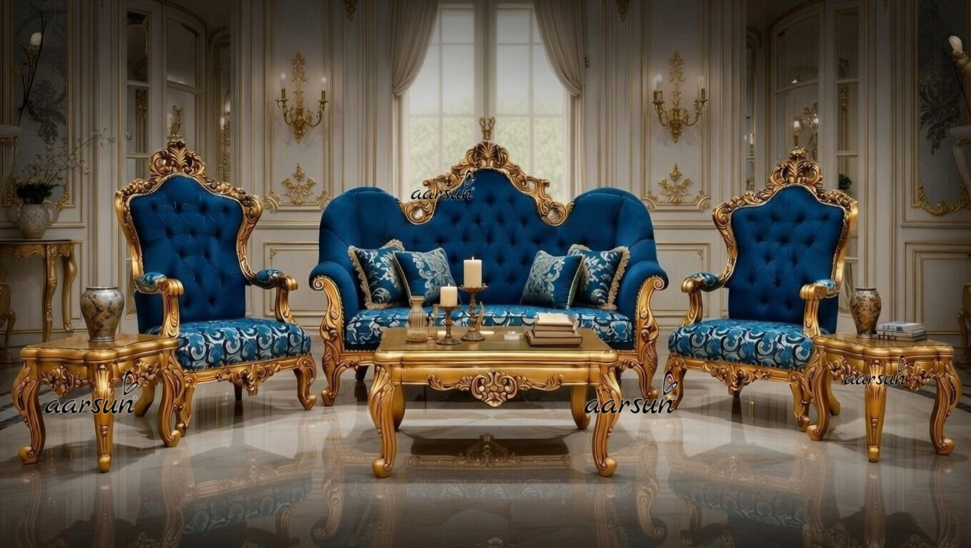 Royal Sofa Set in Antique Gold YT-488