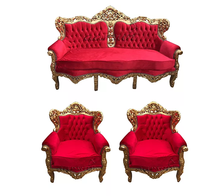 Royal Wood Sofa in Gold Finish SF-0025