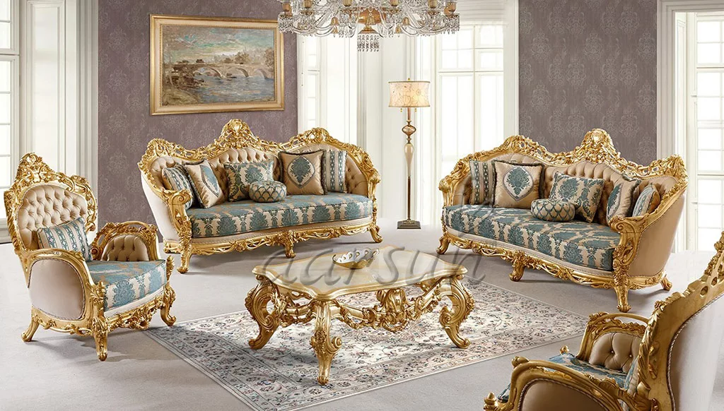 Royal Wooden Sofa Set Teak Wood SF-0033