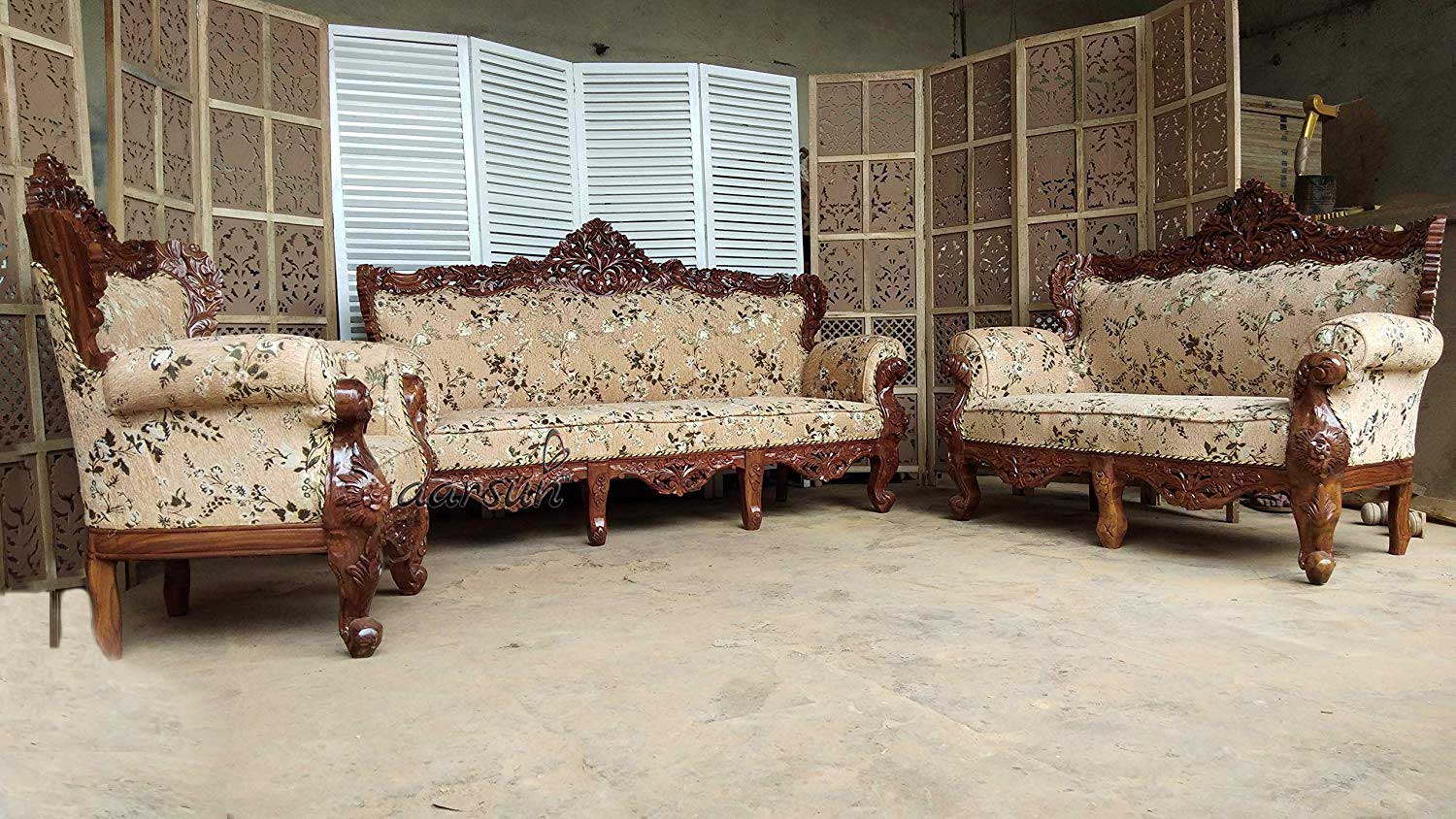 Sheesham Wooden Sofa Set 3+2+1 YT-40 view 3