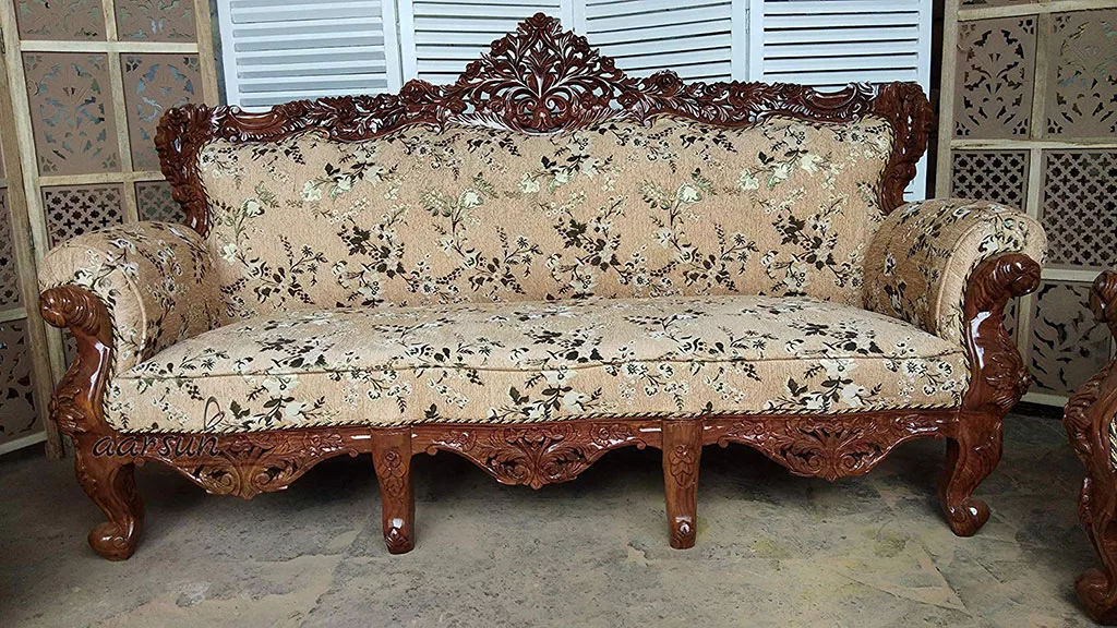 Sheesham Wooden Sofa Set 3+2+1 YT-40 view 4
