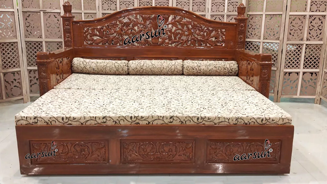 Sofa Cum bed Top Design Wooden view 3