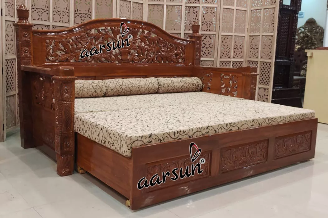 Sofa Cum bed Top Design Wooden view 5
