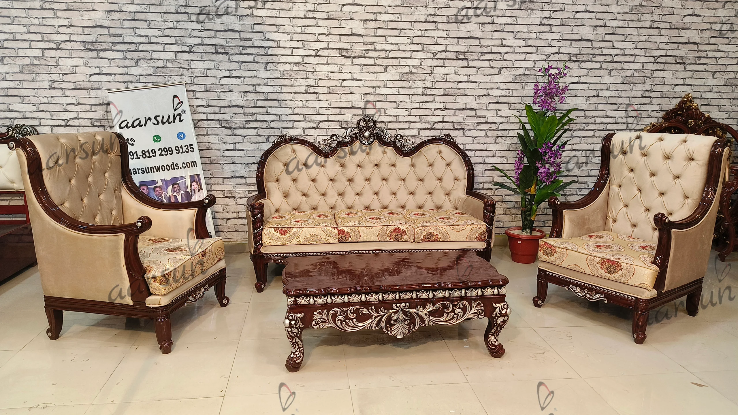 Sofa Set in Royal Finish view 6