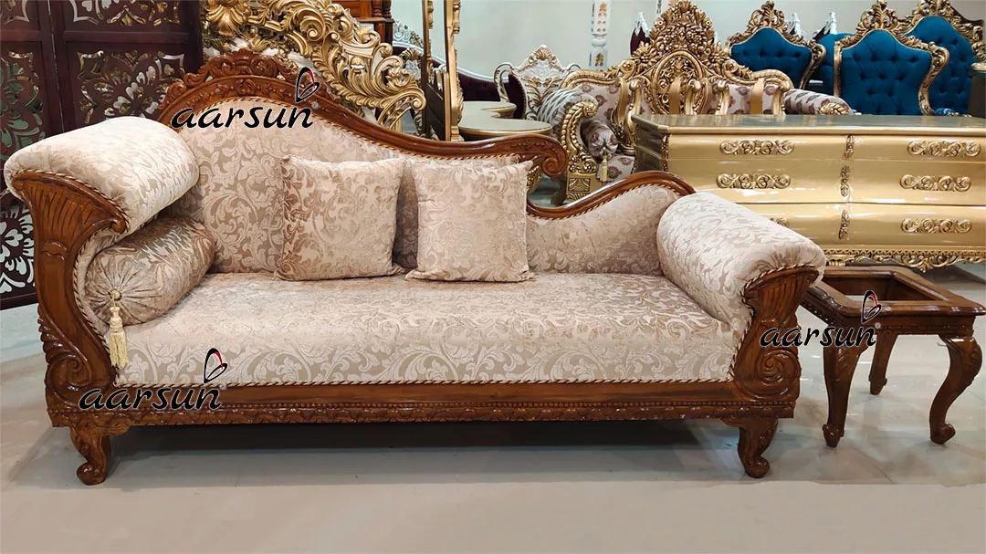 Solid Teak Wood 10 Seater Sofa Set with Center Table & Side Tables YT-446 view 5