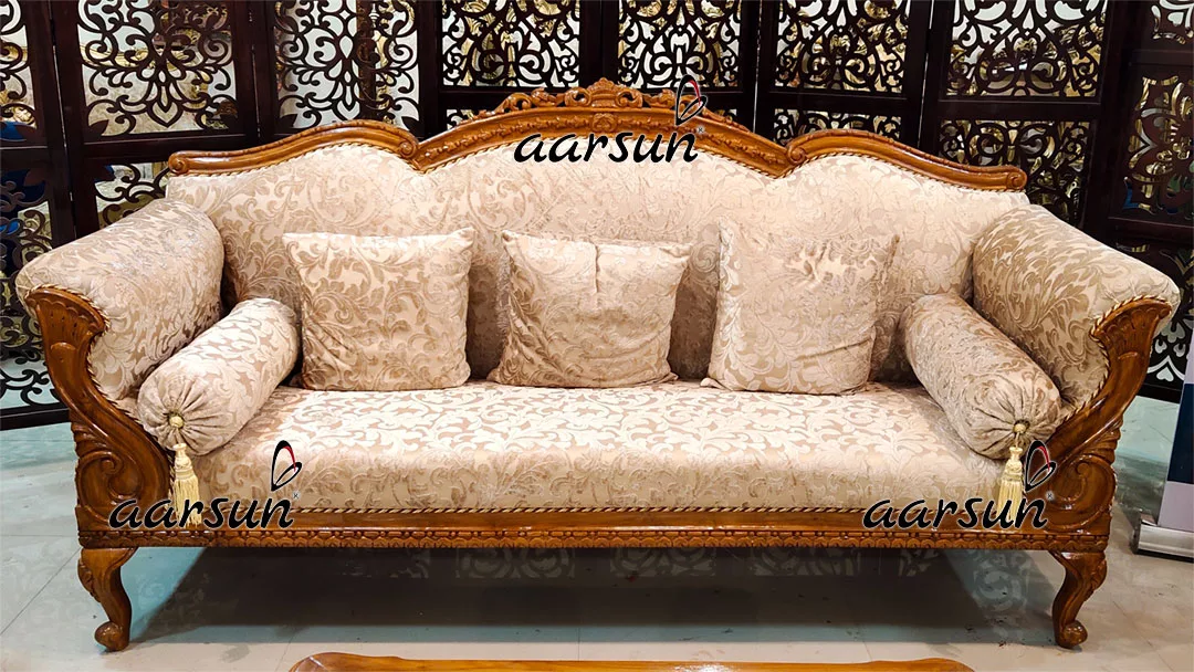 Solid Teak Wood 10 Seater Sofa Set with Center Table & Side Tables YT-446 view 7