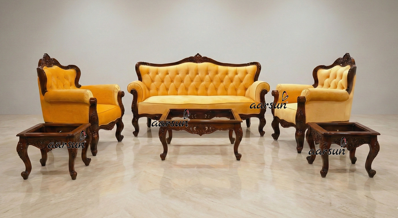 Subtle 5 Seater Sofa Set with Center Table and Corner Tables YT-503