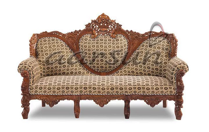 Teak Wood Dilwala Classic Sofa Set – SF-0066 view 3
