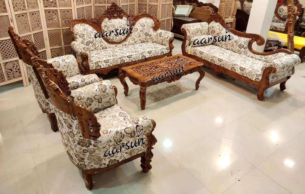Teak Wood Dilwala Sofa Set Top Design view 3