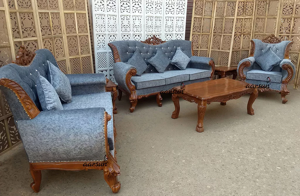 Teak Wood Sofa Set – Natural Finish YT-56 view 3