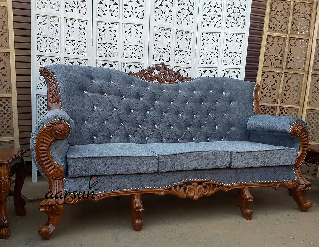 Teak Wood Sofa Set – Natural Finish YT-56 view 4