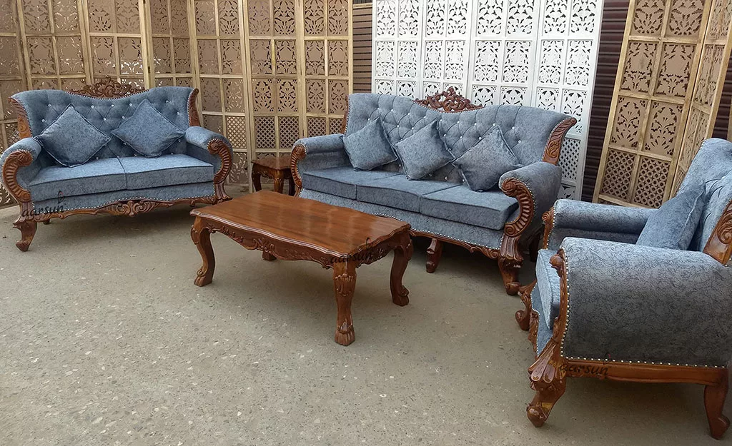 Teak Wood Sofa Set – Natural Finish YT-56 view 7