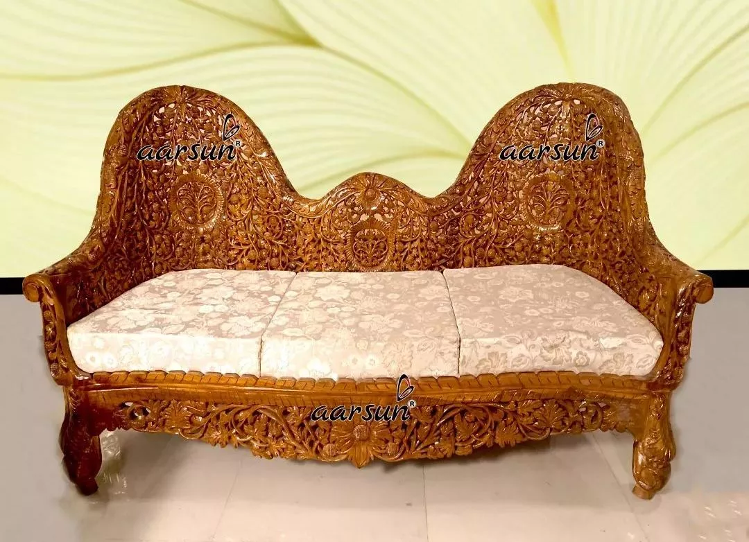 Traditional Carving Wooden Sofa Set Design view 5
