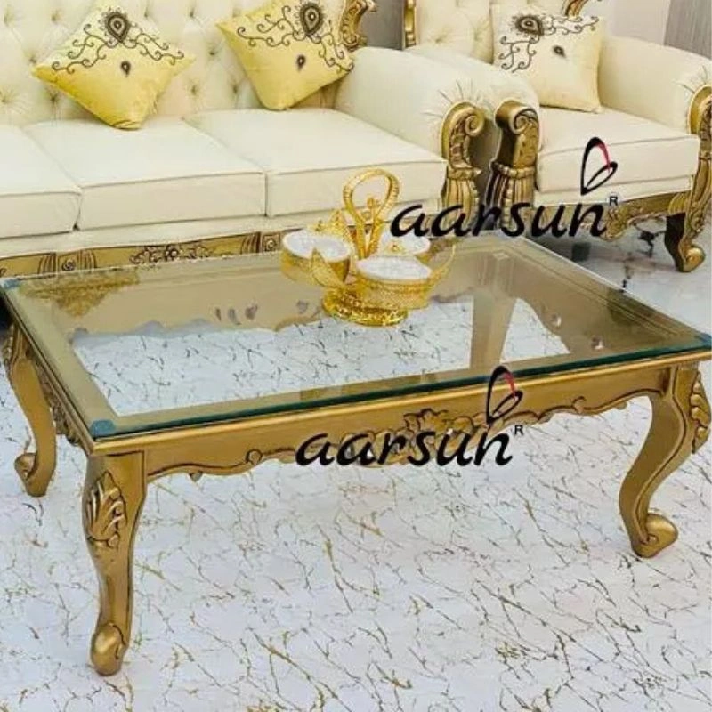Traditional Handcrafted Wooden Sofa Set for Living Room view 3