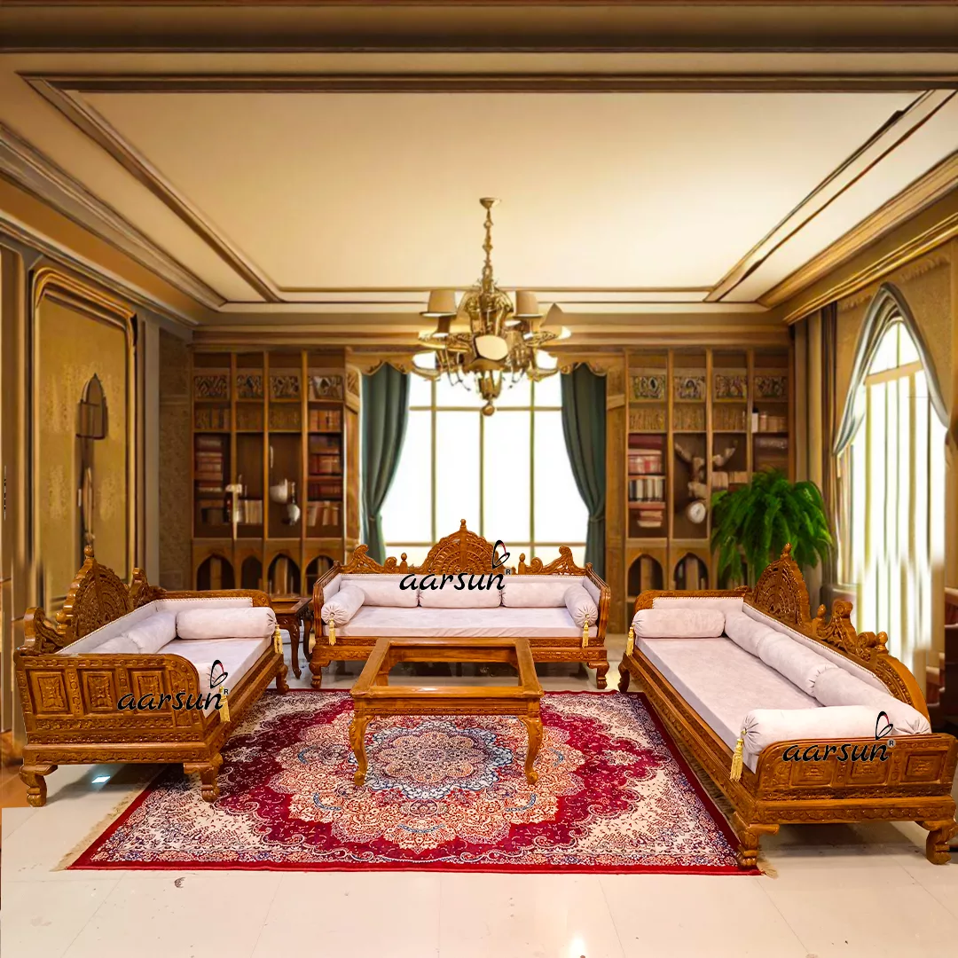 Traditional Rajwada Sofa Set LUXSF-0017