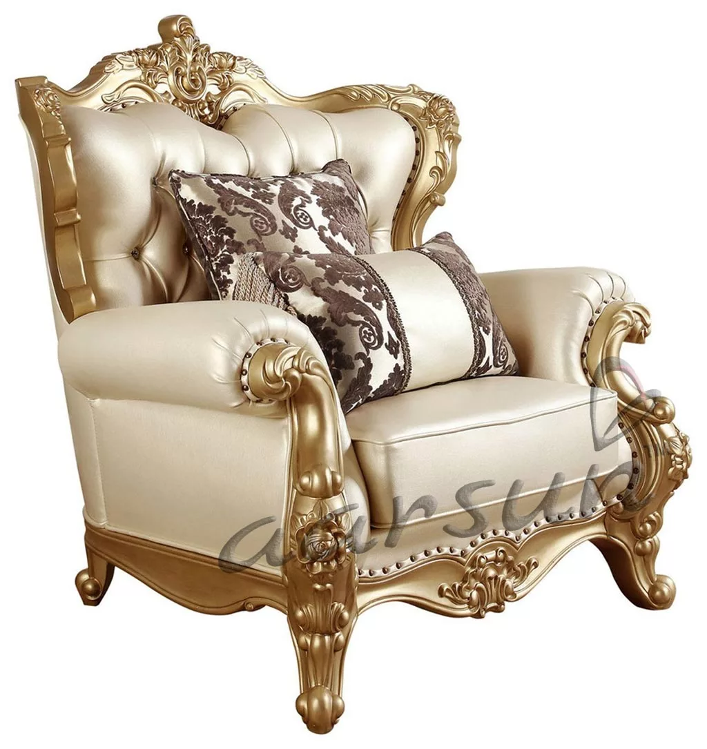 Traditional Sofa Set Antique gold finish SF-0019 view 4
