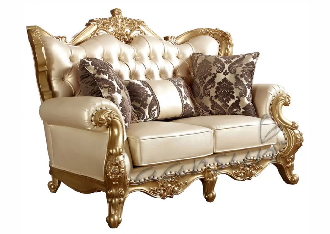 Traditional Sofa Set Antique gold finish SF-0019 view 5