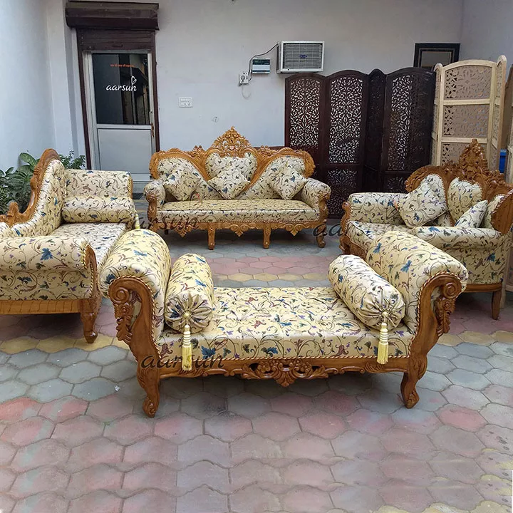 Traditional Style Sofa Set in Natural Finish YT-143 view 7