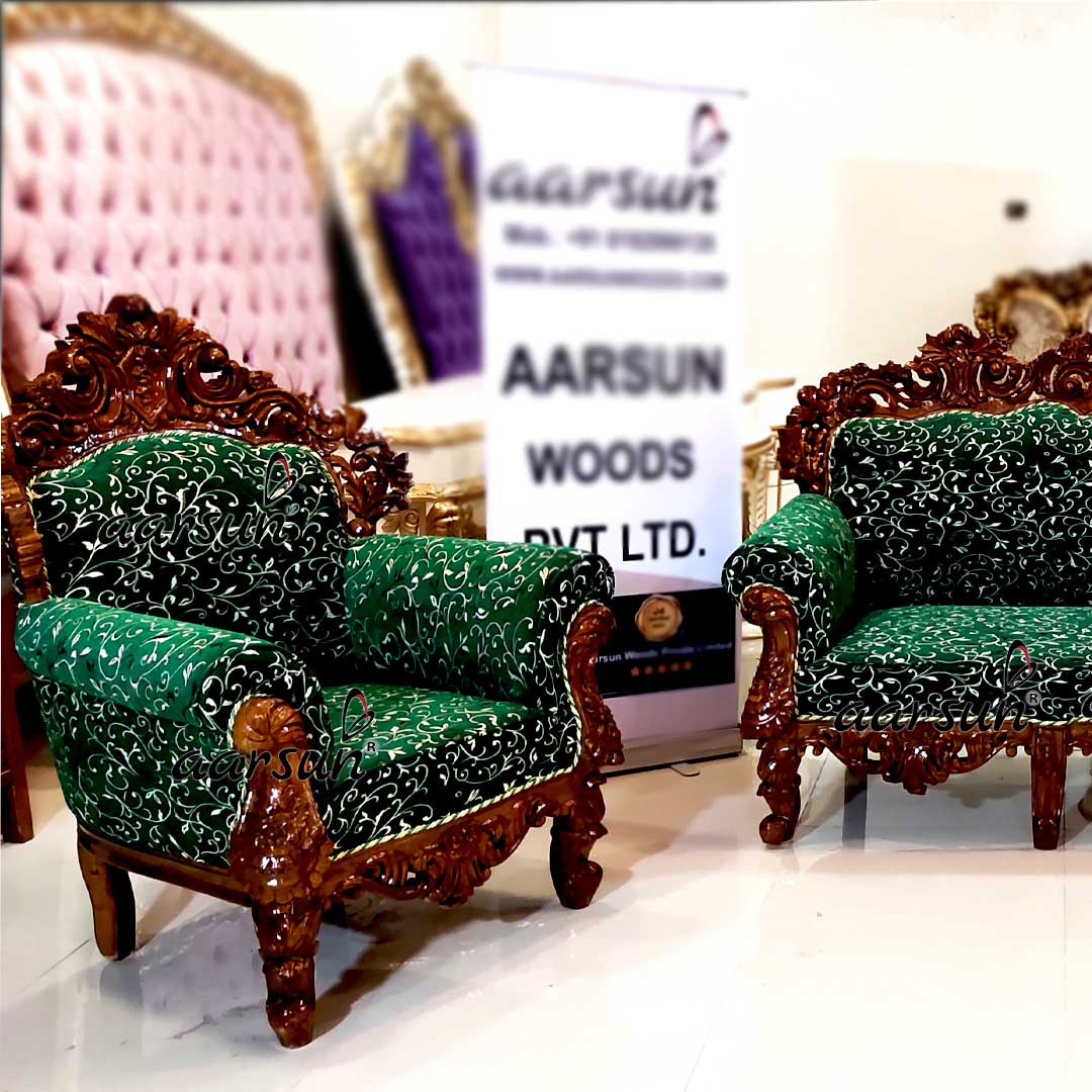 Traditionally Hand Carved 5 Seater Sofa Set YT-282 view 3