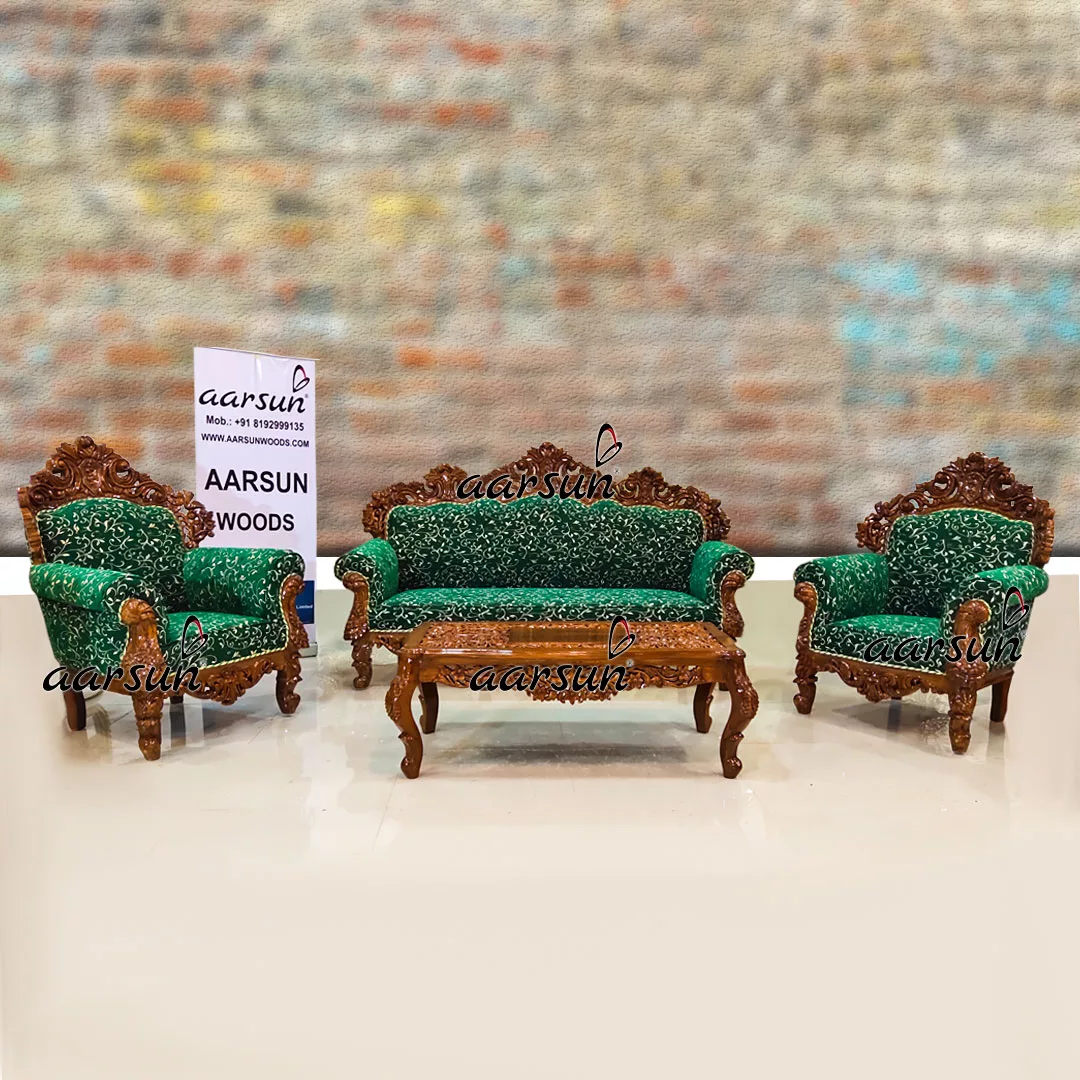 Traditionally Hand Carved 5 Seater Sofa Set YT-282 view 6