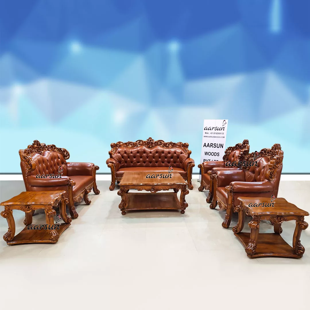 Truly Premium Sofa Set Double Carved in Teak Wood YT-458 view 5