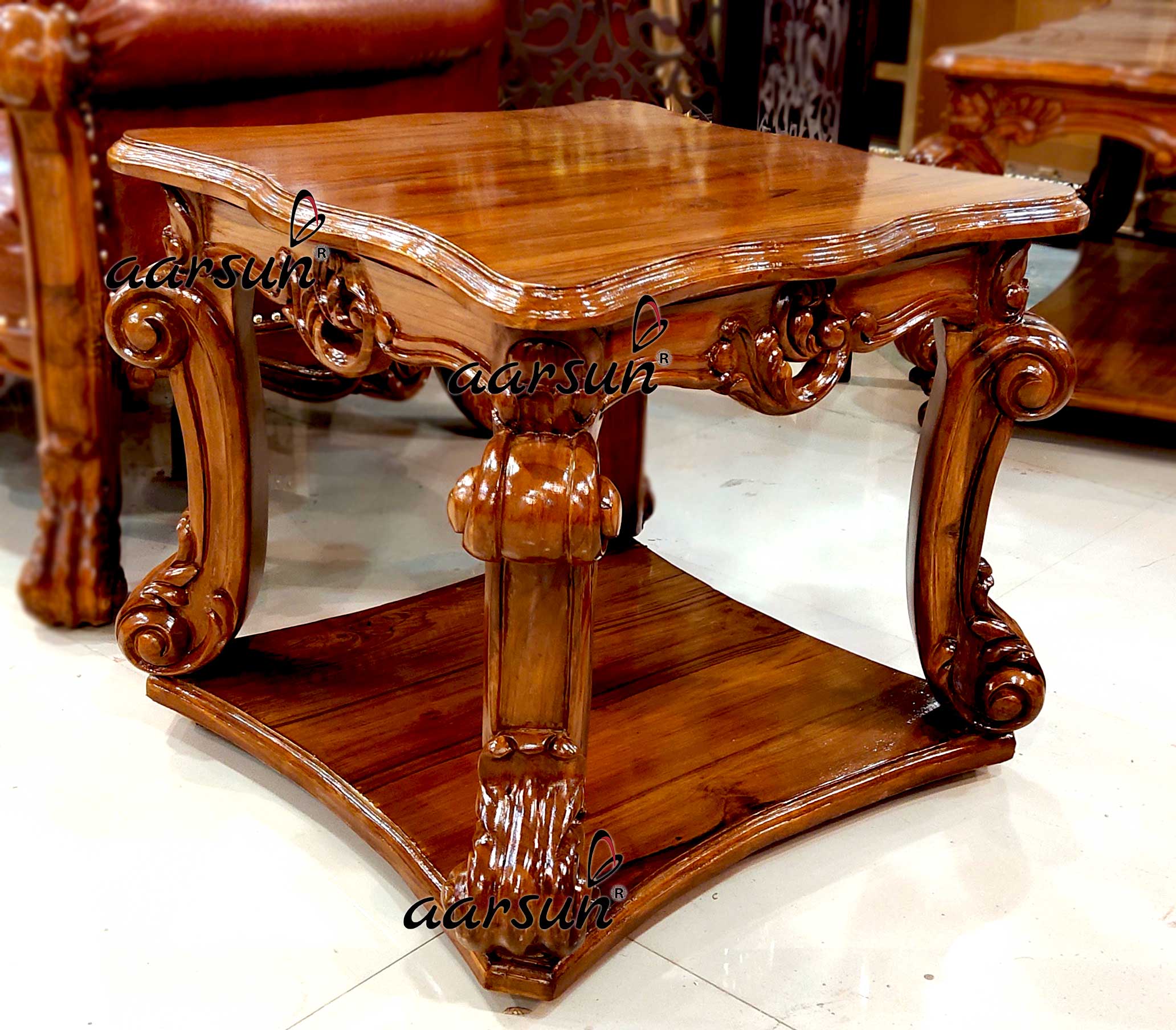 Truly Premium Sofa Set Double Carved in Teak Wood YT-458 view 6