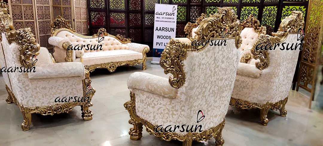 Ultra Luxurious Sofa Set in Antique Gold Double Carving Furniture YT-499 view 3