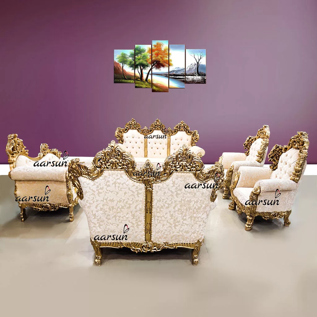 Ultra Luxurious Sofa Set in Antique Gold Double Carving Furniture YT-499 view 9