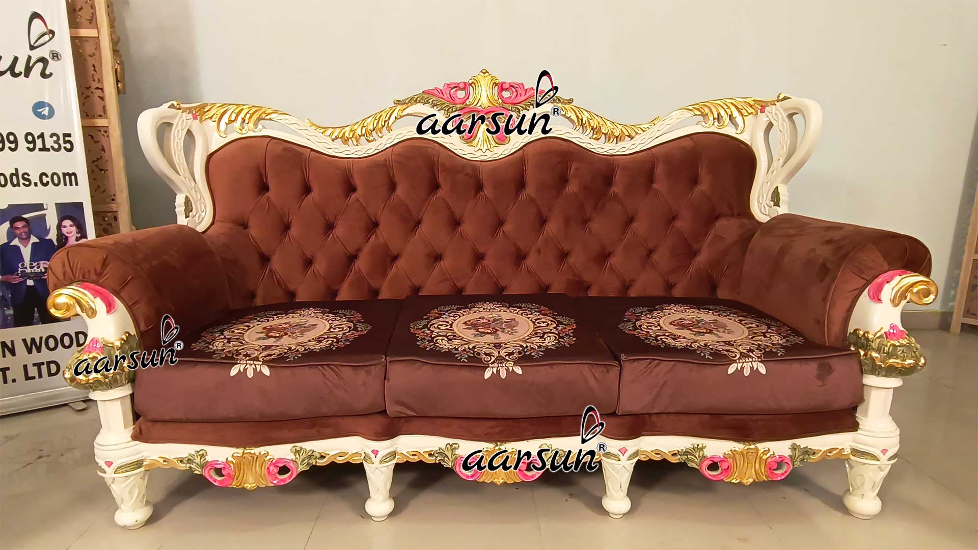 Ultra Luxury Sofa Set with Gold Leafing YT-684 view 3
