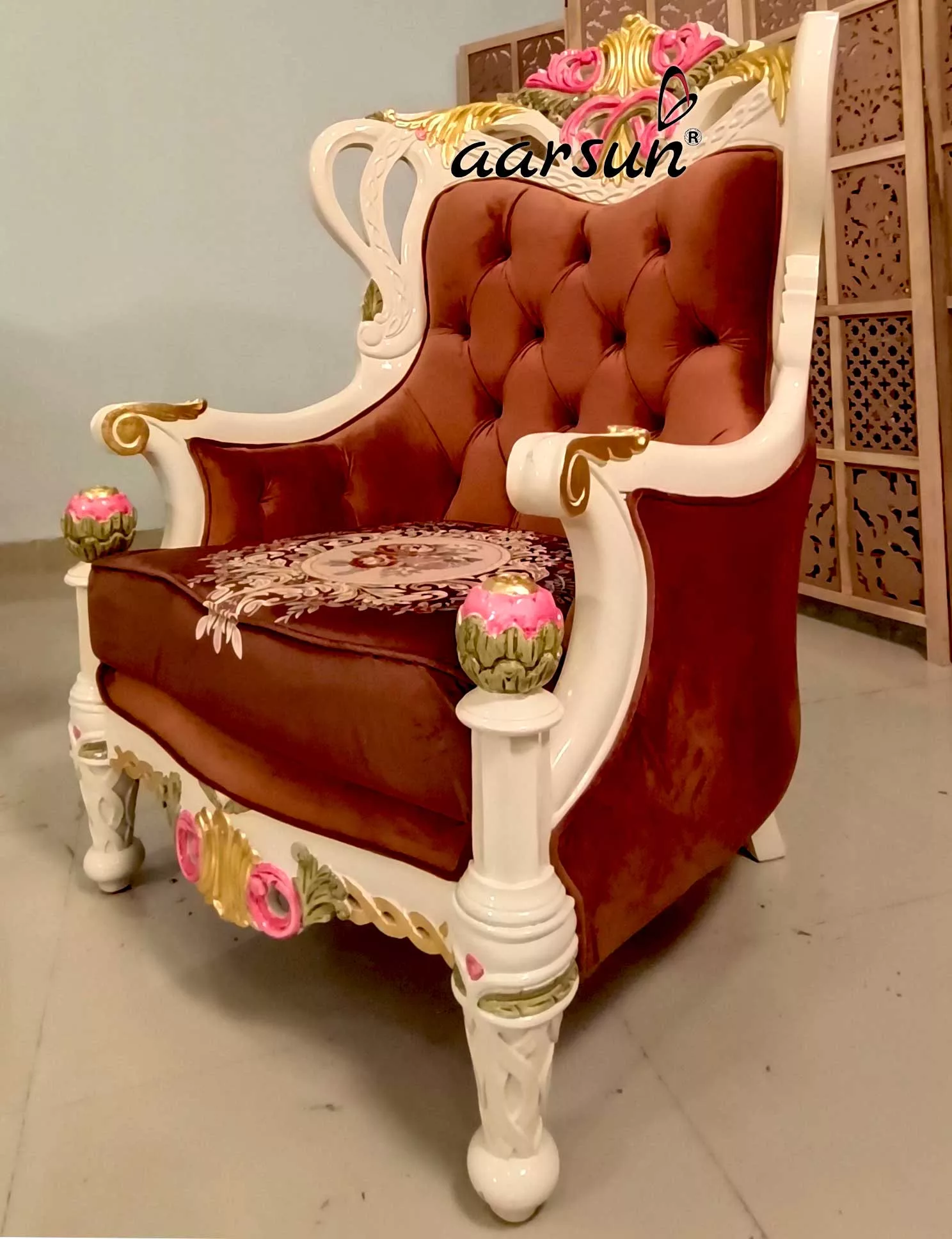 Ultra Luxury Sofa Set with Gold Leafing YT-684 view 6