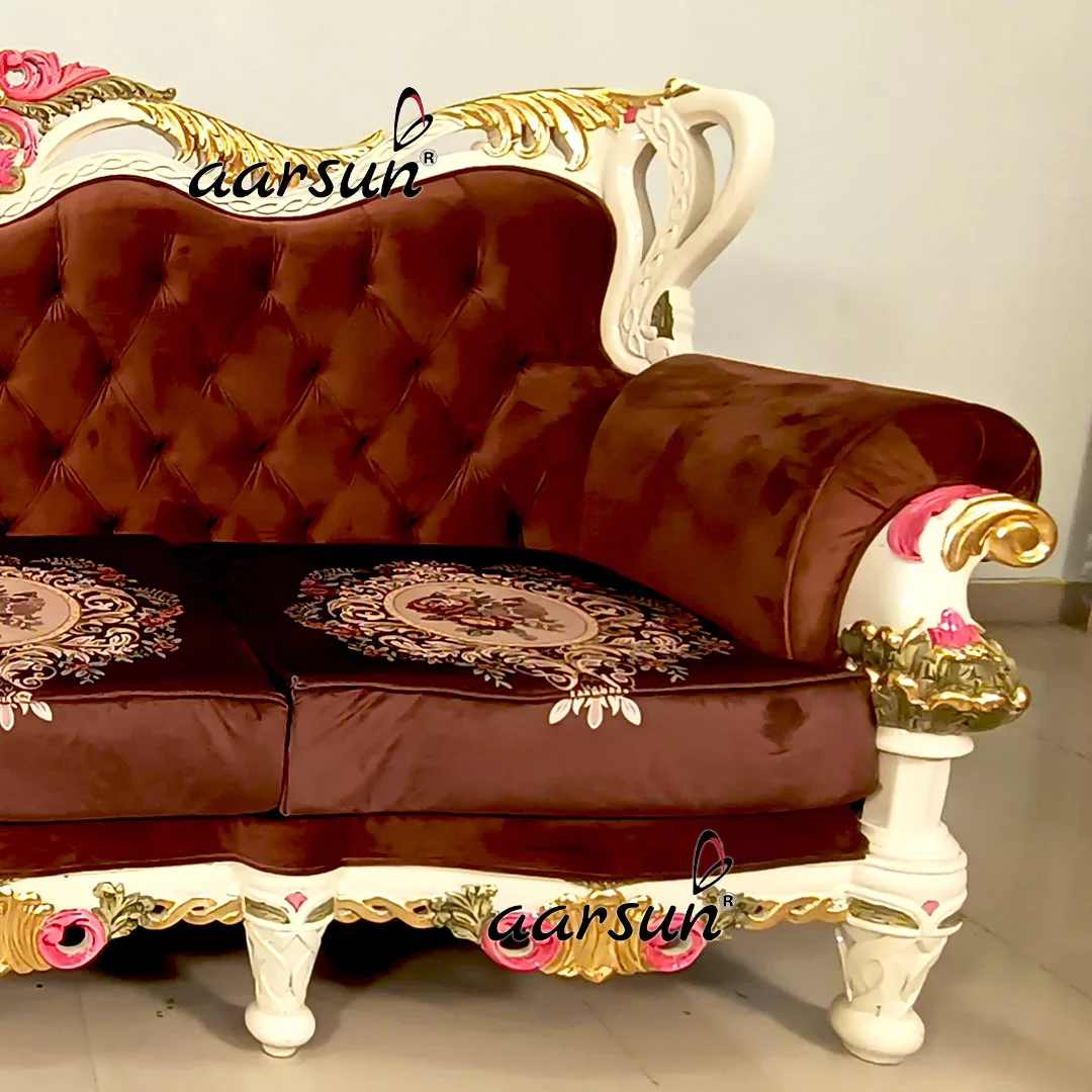 Ultra Luxury Sofa Set with Gold Leafing YT-684 view 9